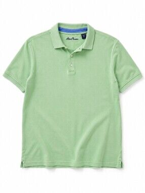 Alan Flusser Men's Mint Green Short Sleeve Polo Shirt Size L Cotton Classic